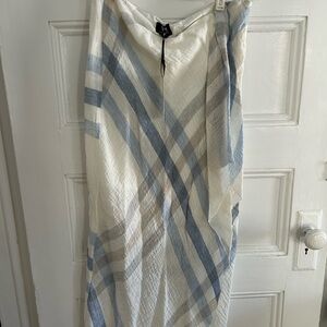 Worth Asymmetrical Blue and White Skirt